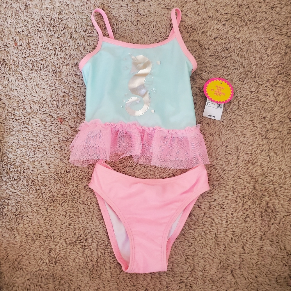 Toddler girls swim